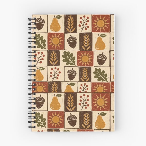 Item preview, Harvest Blocks – Folk Art Autumn Linocut Pattern designed and sold by astersgraphics.