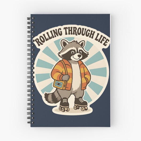 Item preview, Rolling Through Life Retro Raccoon Roller Skating designed and sold by Herodestroyer.
