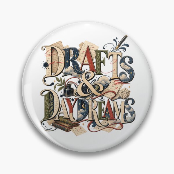 Item preview, Drafts & Daydreams – Poetcore Writer Typography & Creative Writing Art designed and sold by Golden Era Studio.