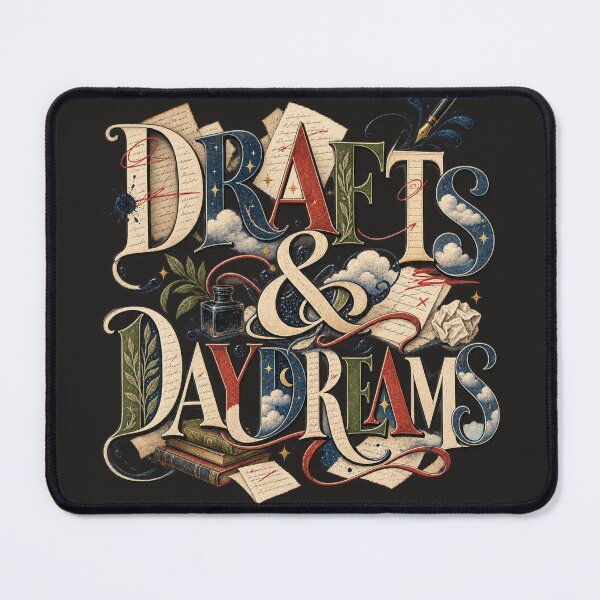 Item preview, Drafts & Daydreams – Poetcore Writer Typography & Creative Writing Art designed and sold by Golden Era Studio.