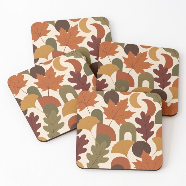 Item preview, Falling Forms – Modern Abstract Autumn Leaf Pattern designed and sold by astersgraphics.