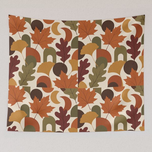Item preview, Falling Forms – Modern Abstract Autumn Leaf Pattern designed and sold by astersgraphics.