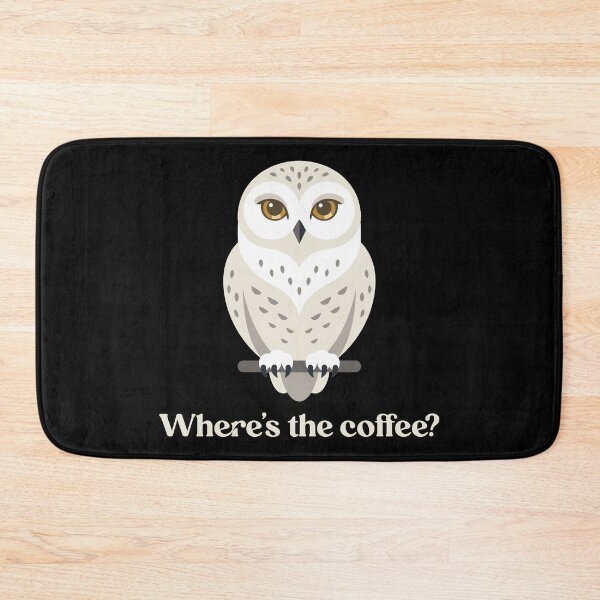 Item preview, Funny Snowy Owl Where's The Coffee Typography Badge designed and sold by ZUMERI.