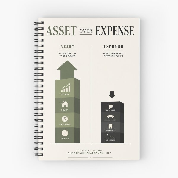 Item preview, Asset Over Expense | Minimalist Personal Finance Design designed and sold by Zaramodo.