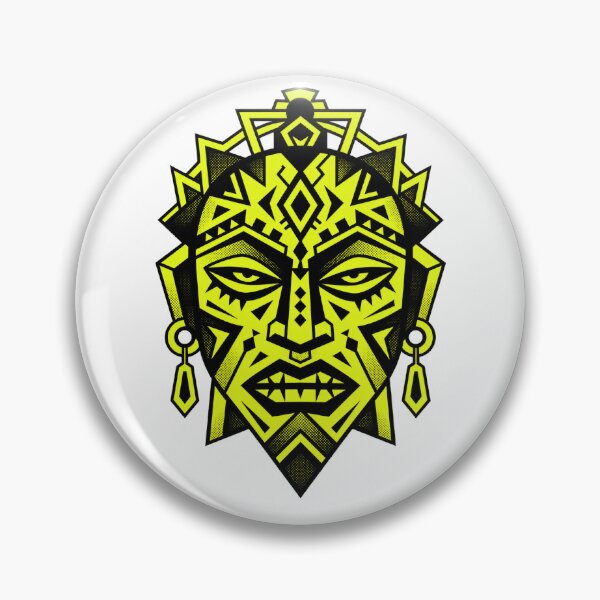 Item preview, Afro Futurist Geometric Tribal Mask – Neon Warrior Emblem designed and sold by Nubian Style.