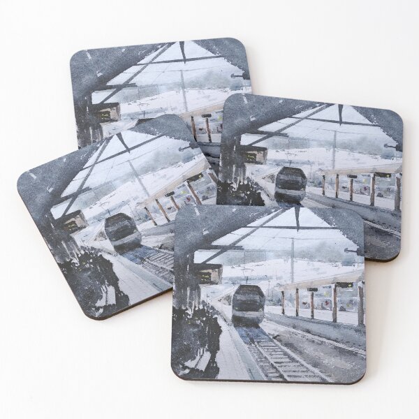 Item preview, Train from Montreux Original Watercolor designed and sold by SlavaArt.