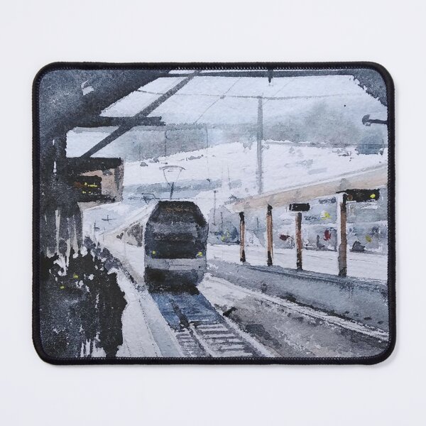Item preview, Train from Montreux Original Watercolor designed and sold by SlavaArt.