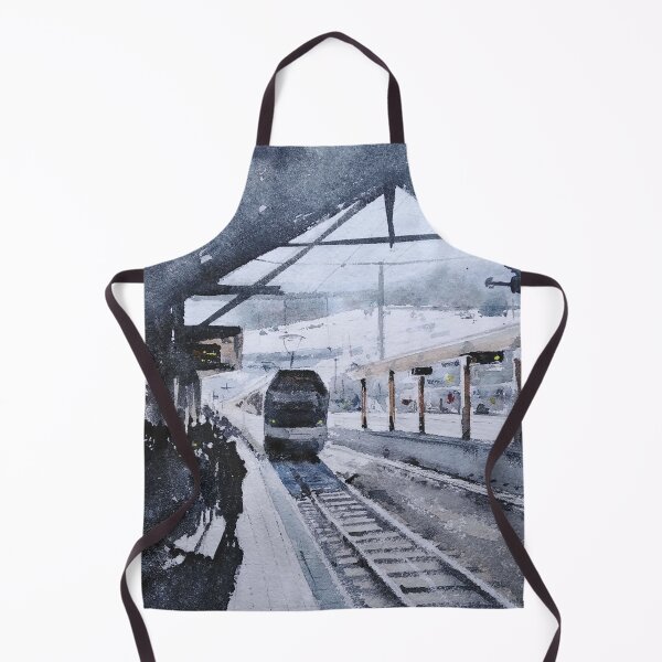 Item preview, Train from Montreux Original Watercolor designed and sold by SlavaArt.