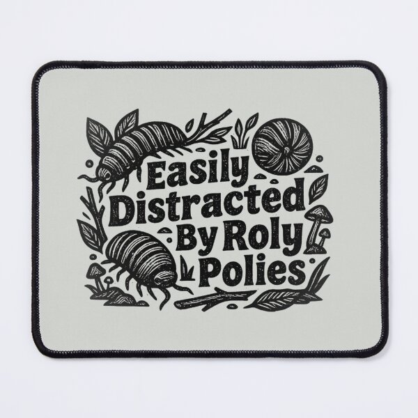 Item preview, Easily Distracted By Roly Polies Funny Isopod Linocut Woodlice Bug Lover Art designed and sold by MarCinu Art.