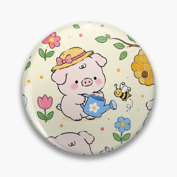 Item preview, Piggy Honey Bee Garden Pattern designed and sold by Soft Berry Studio.