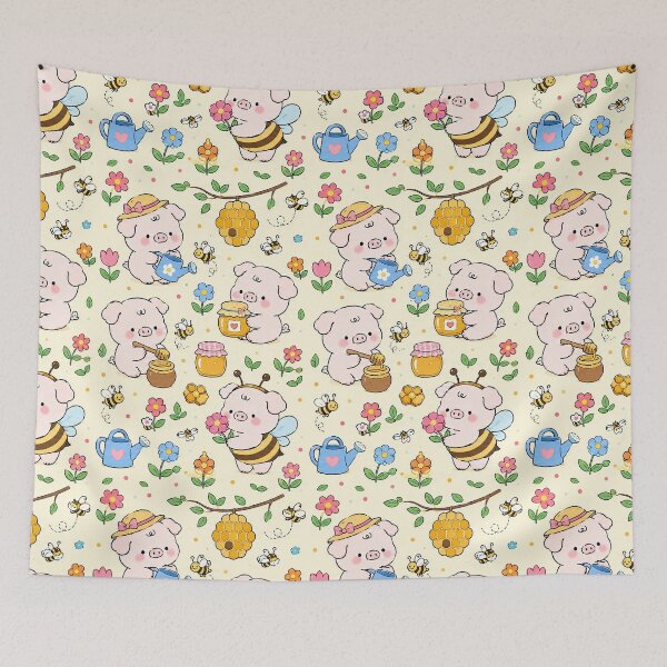 Item preview, Piggy Honey Bee Garden Pattern designed and sold by Soft Berry Studio.