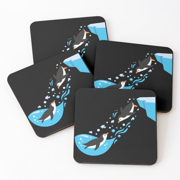 Item preview, Playful Penguins Diving Ice Water Vector Illustration designed and sold by ZUMERI.