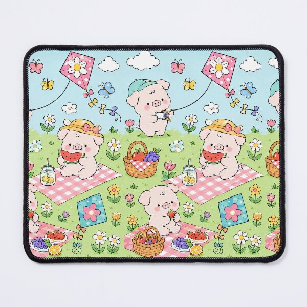 Item preview, Piggy Flower Kite Picnic Pattern designed and sold by Soft Berry Studio.