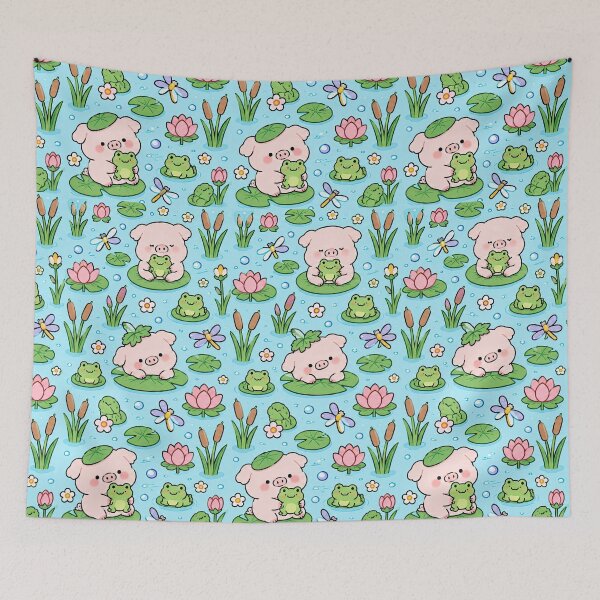 Item preview, Piggy Water Lily Pond Pattern designed and sold by Soft Berry Studio.
