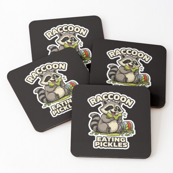 Item preview, Raccoon Eating Pickles Funny Cute Meme Mascot designed and sold by Malaryk.