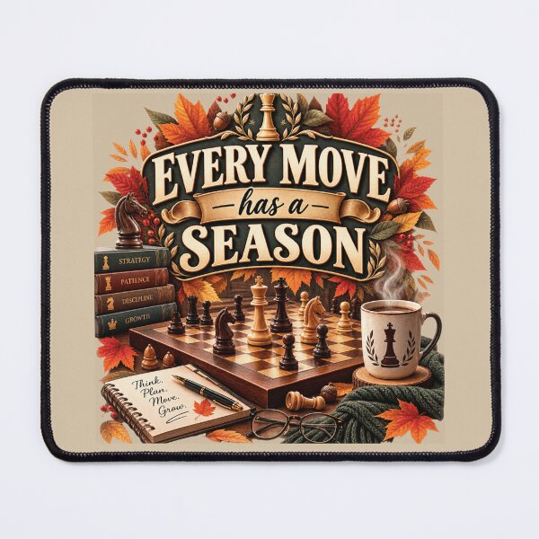 Item preview, Every Move Has a Season – Autumn Chess Strategy Design designed and sold by astersgraphics.