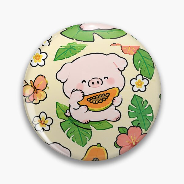 Item preview, Piggy Papaya Tropical Pattern designed and sold by Soft Berry Studio.
