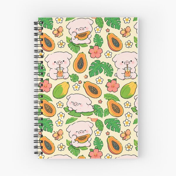 Item preview, Piggy Papaya Tropical Pattern designed and sold by Soft Berry Studio.
