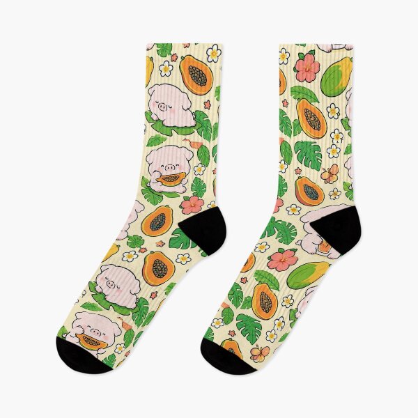 Item preview, Piggy Papaya Tropical Pattern designed and sold by Soft Berry Studio.