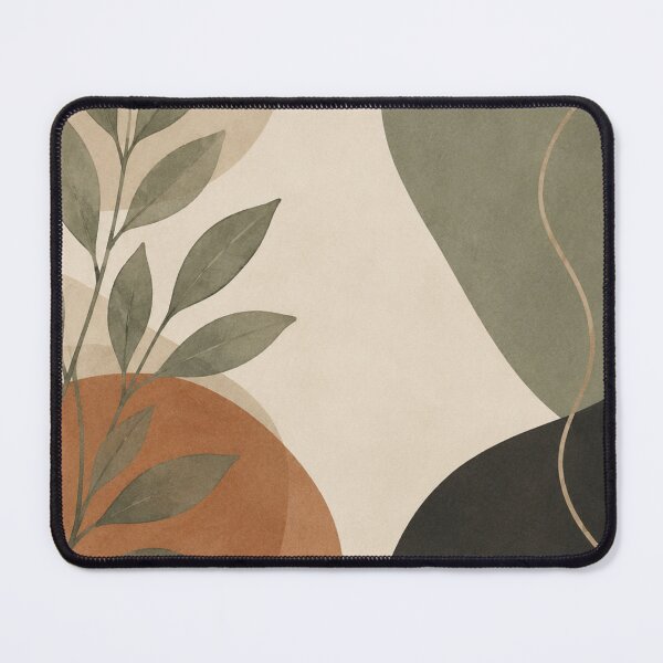 Item preview, Minimalist Botanical Foliage Abstract Shapes Terracotta Olive and Charcoal designed and sold by Zaramodo.