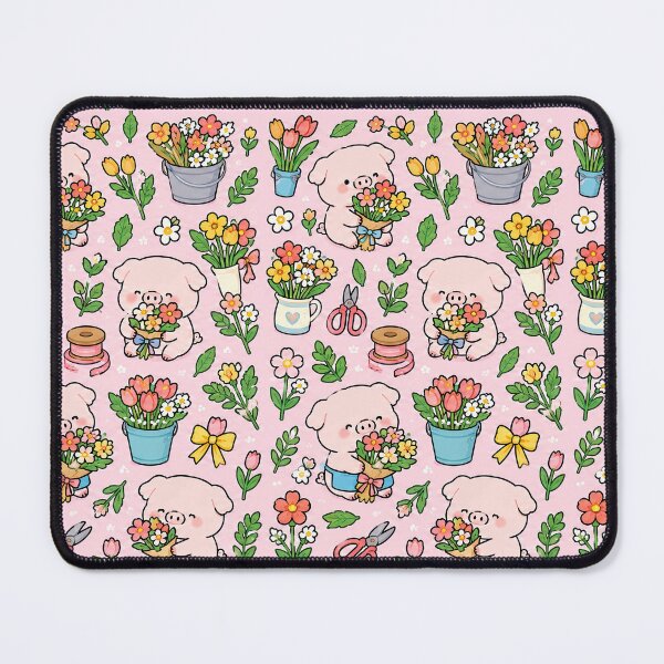 Item preview, Piggy Little Florist Pattern designed and sold by Soft Berry Studio.