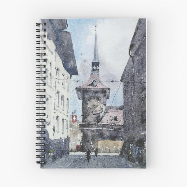 Item preview, Bern Zytglogge Clock Tower Original Watercolor designed and sold by SlavaArt.