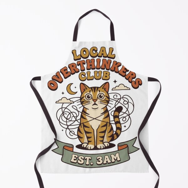 Item preview, Local Overthinkers Club Retro Groovy Cat designed and sold by SnazzifyDigital.