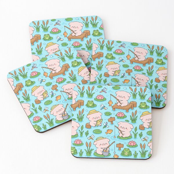 Item preview, Piggy Fishing Pond Pattern designed and sold by Soft Berry Studio.
