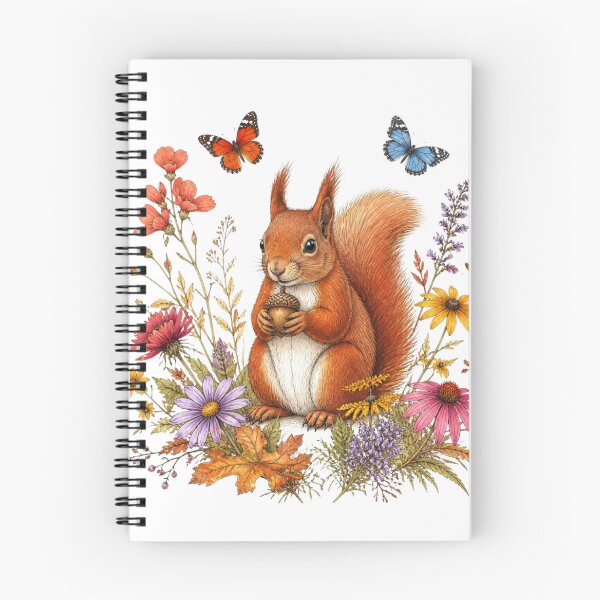 Item preview, Squirrel Wildflower Butterfly Botanical Design designed and sold by VaneDesings.