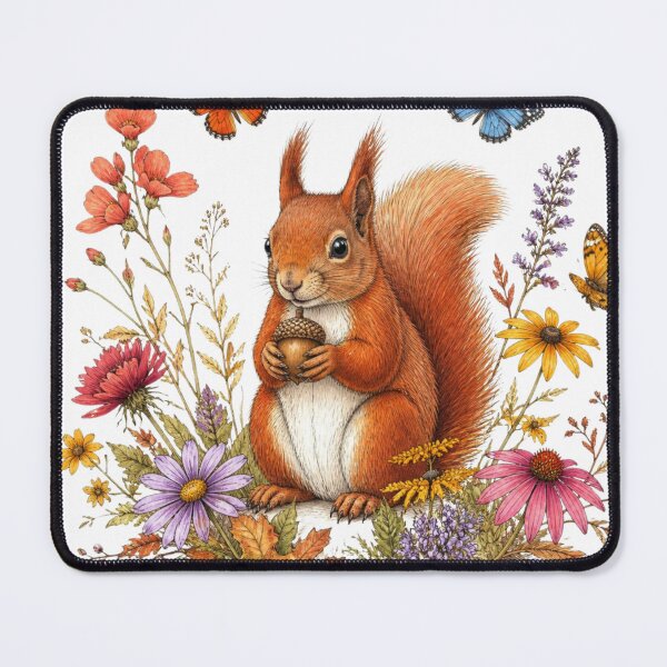 Item preview, Squirrel Wildflower Butterfly Botanical Design designed and sold by VaneDesings.