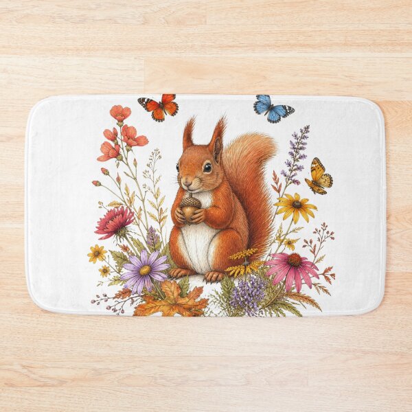 Item preview, Squirrel Wildflower Butterfly Botanical Design designed and sold by VaneDesings.