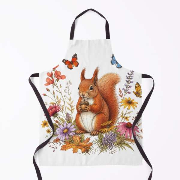 Item preview, Squirrel Wildflower Butterfly Botanical Design designed and sold by VaneDesings.