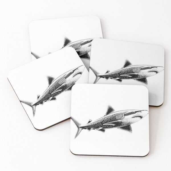 Item preview, Detailed illustration of a great shark swimming in the ocean showing its features designed and sold by ArtEventET.