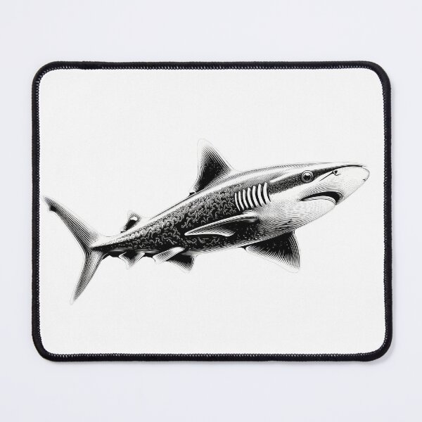 Item preview, Detailed illustration of a great shark swimming in the ocean showing its features designed and sold by ArtEventET.