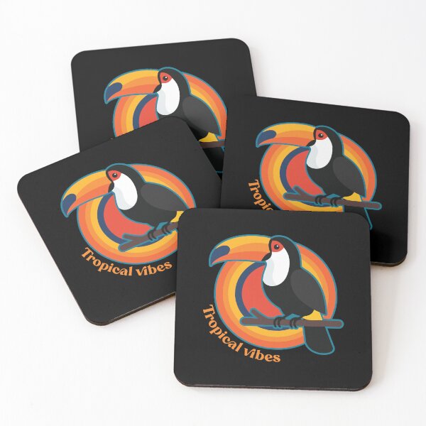 Item preview, Perched Toucan Tropical Vibes Vector Typography Badge designed and sold by ZUMERI.