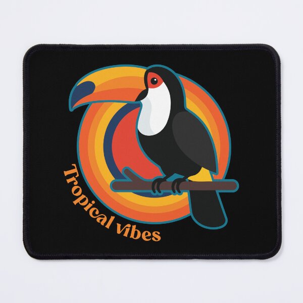 Item preview, Perched Toucan Tropical Vibes Vector Typography Badge designed and sold by ZUMERI.