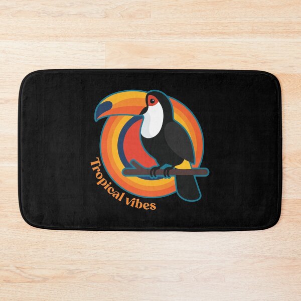 Item preview, Perched Toucan Tropical Vibes Vector Typography Badge designed and sold by ZUMERI.