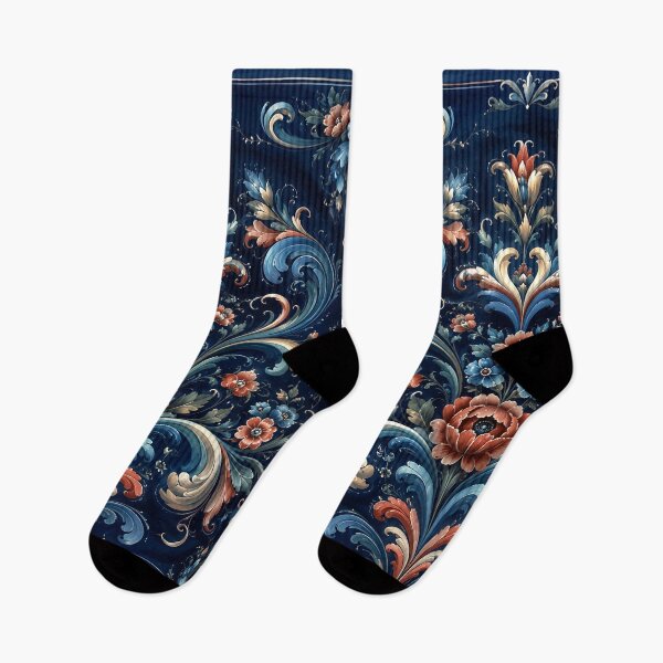 Artikelvorschau, Norwegisches Rosemaling-Öl auf, norwegisches blaues Telemark-Rosemaling entworfen und verkauft von Owneysweet.