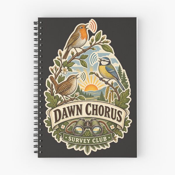 Item preview, Dawn Chorus Survey Club – Retro Birding & Birdwatching Badge designed and sold by Golden Era Studio.