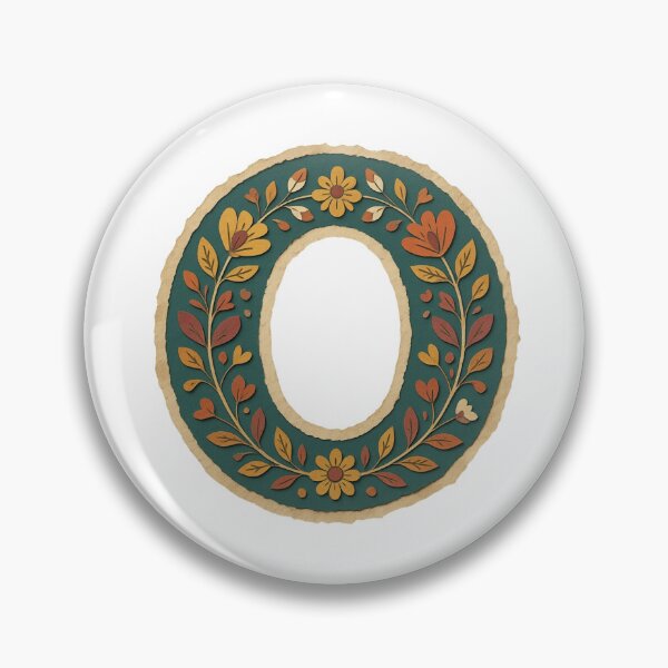 Item preview, Decorative teal Floral Letter O Folk Art Monogram designed and sold by ITCHAWAWAA.