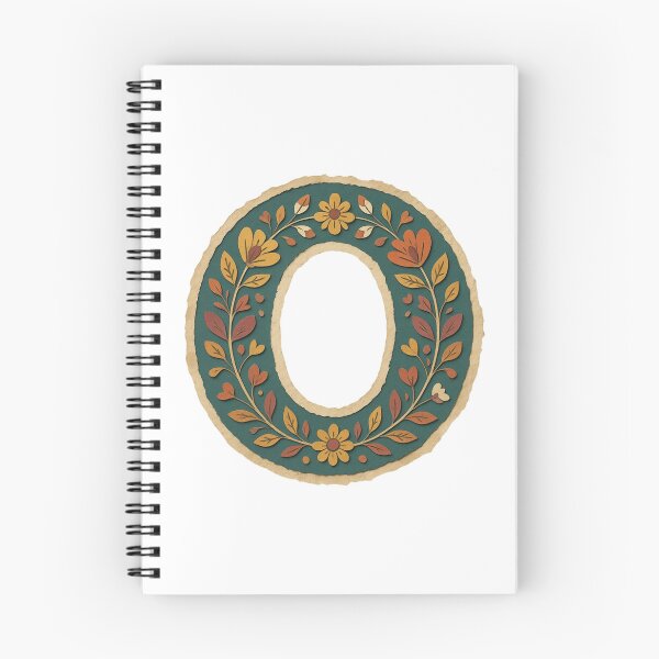 Item preview, Decorative teal Floral Letter O Folk Art Monogram designed and sold by ITCHAWAWAA.