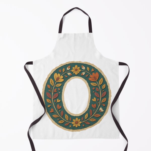 Item preview, Decorative teal Floral Letter O Folk Art Monogram designed and sold by ITCHAWAWAA.