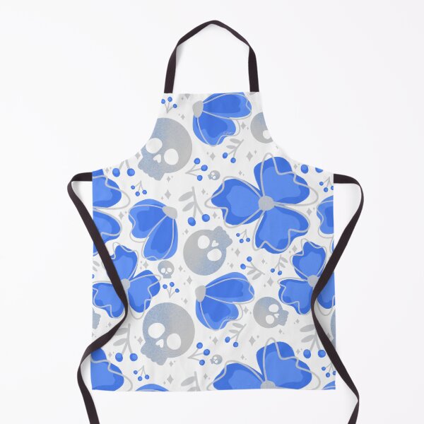Item preview, Blue Skulls and Stars in Wildflower Meadow on white designed and sold by studioaudrea.