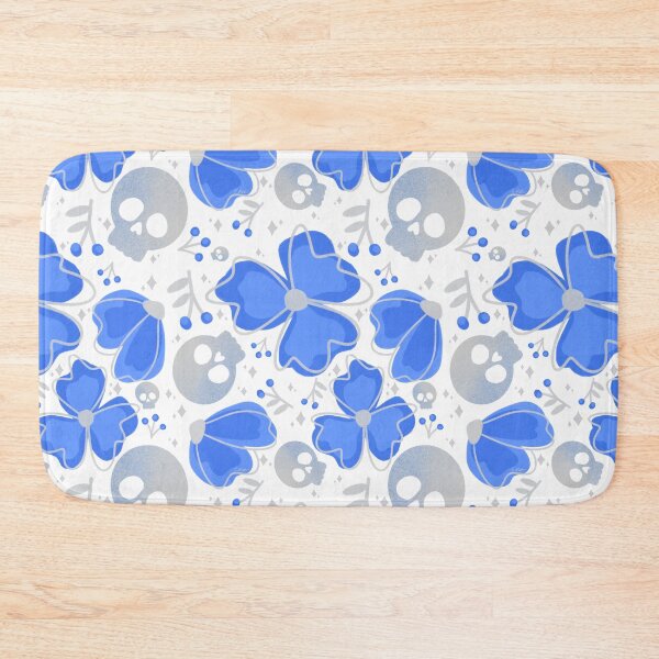 Item preview, Blue Skulls and Stars in Wildflower Meadow on white designed and sold by studioaudrea.