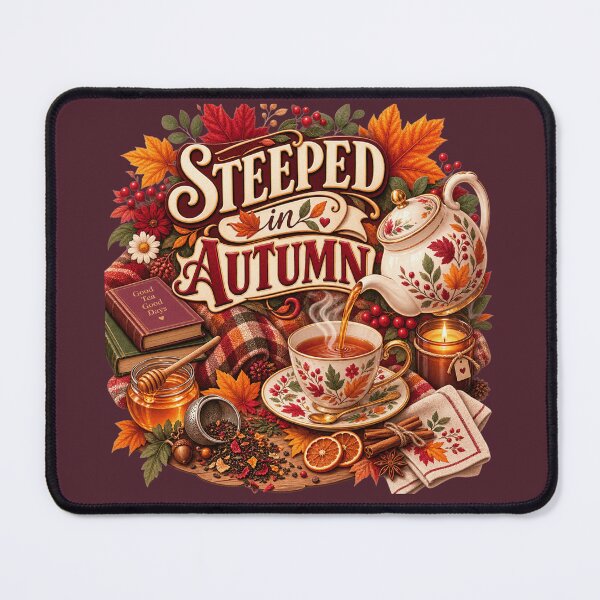 Item preview, Steeped in Autumn – Cozy Fall Tea Lover Design designed and sold by astersgraphics.