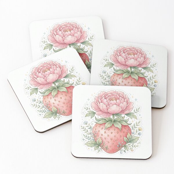 Item preview, Strawberry Peony - Cottagecore Floral Aesthetic designed and sold by mochiMooco.
