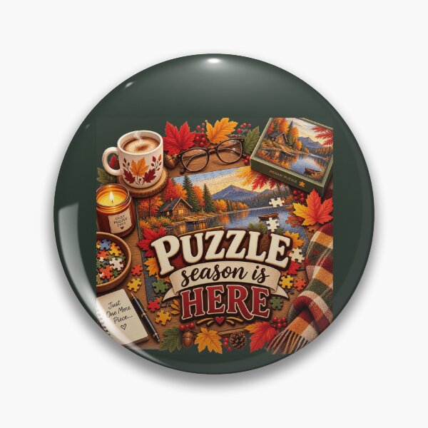 Item preview, Puzzle Season Is Here – Cozy Autumn Jigsaw Puzzle Design designed and sold by astersgraphics.