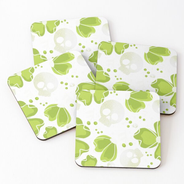 Item preview, Green Skulls and Stars in Wildflower Meadow on white designed and sold by studioaudrea.