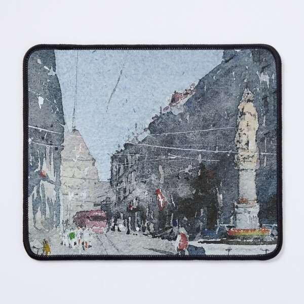 Item preview, Bern Kramgasse Sunny Street Original Watercolor designed and sold by SlavaArt.