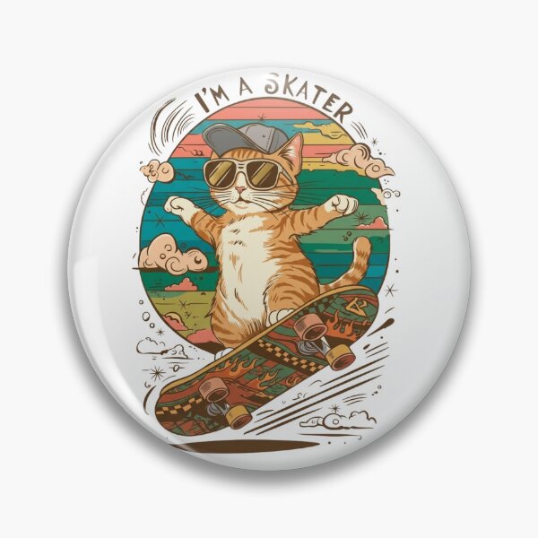 Item preview, Skater Cat Retro Vintage Cool Kitten Skateboarding T-Shirt designed and sold by GozdeSoftChaos.